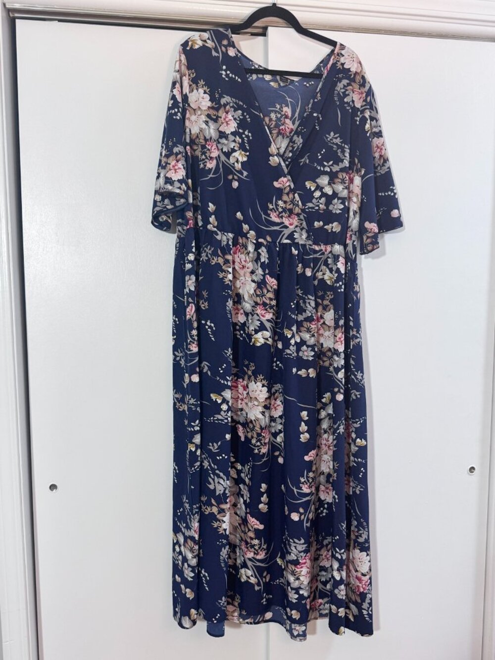 Shein Curve Navy Floral Maxi Dress in 4x